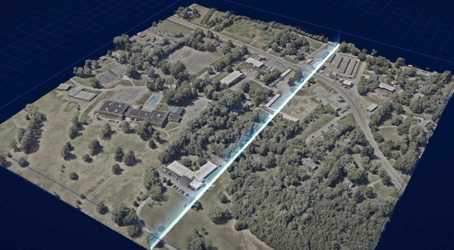 3D Gaussian-splat reconstruction of the surveyed ground